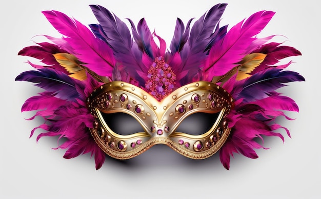 Foto eleganza enigmatica un carnevale di colori con un lusso di mascherate affascinante ai generativa