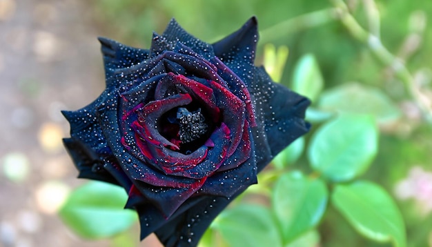 Photo enigmatic elegance free photo of a black rose embrace the mysterious beauty of nature's rare bloom