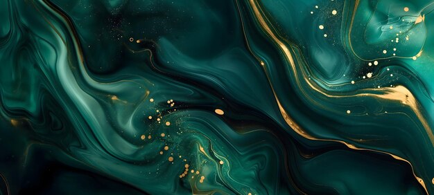 Enigmatic Emerald Green and Gold Marble Texture for Luxurious Backgrounds