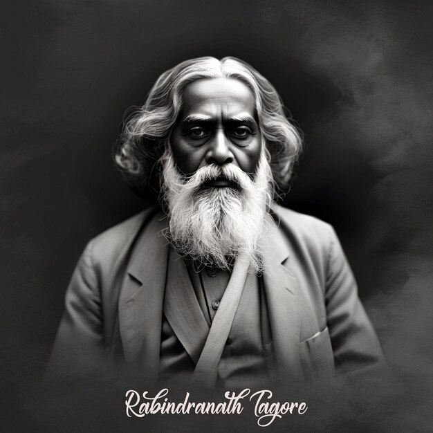 Photo enigmatic essence rabindranath tagore portrait photography