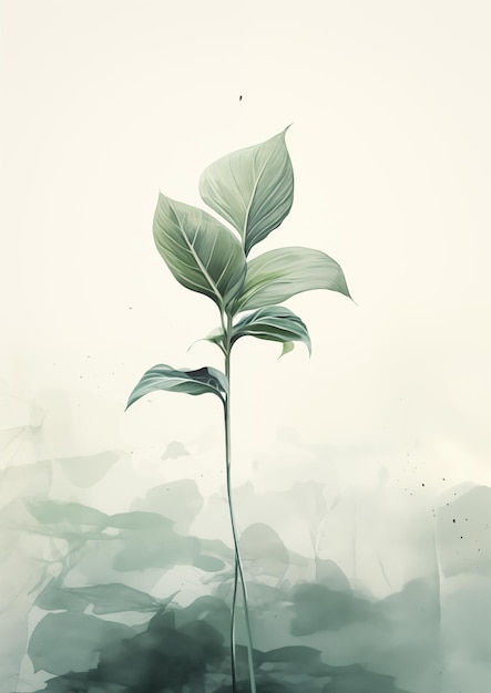 Photo enigmatic foliage surreal leaf illustration
