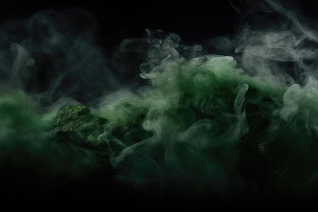 Enigmatic Green Mist over Noir Marble