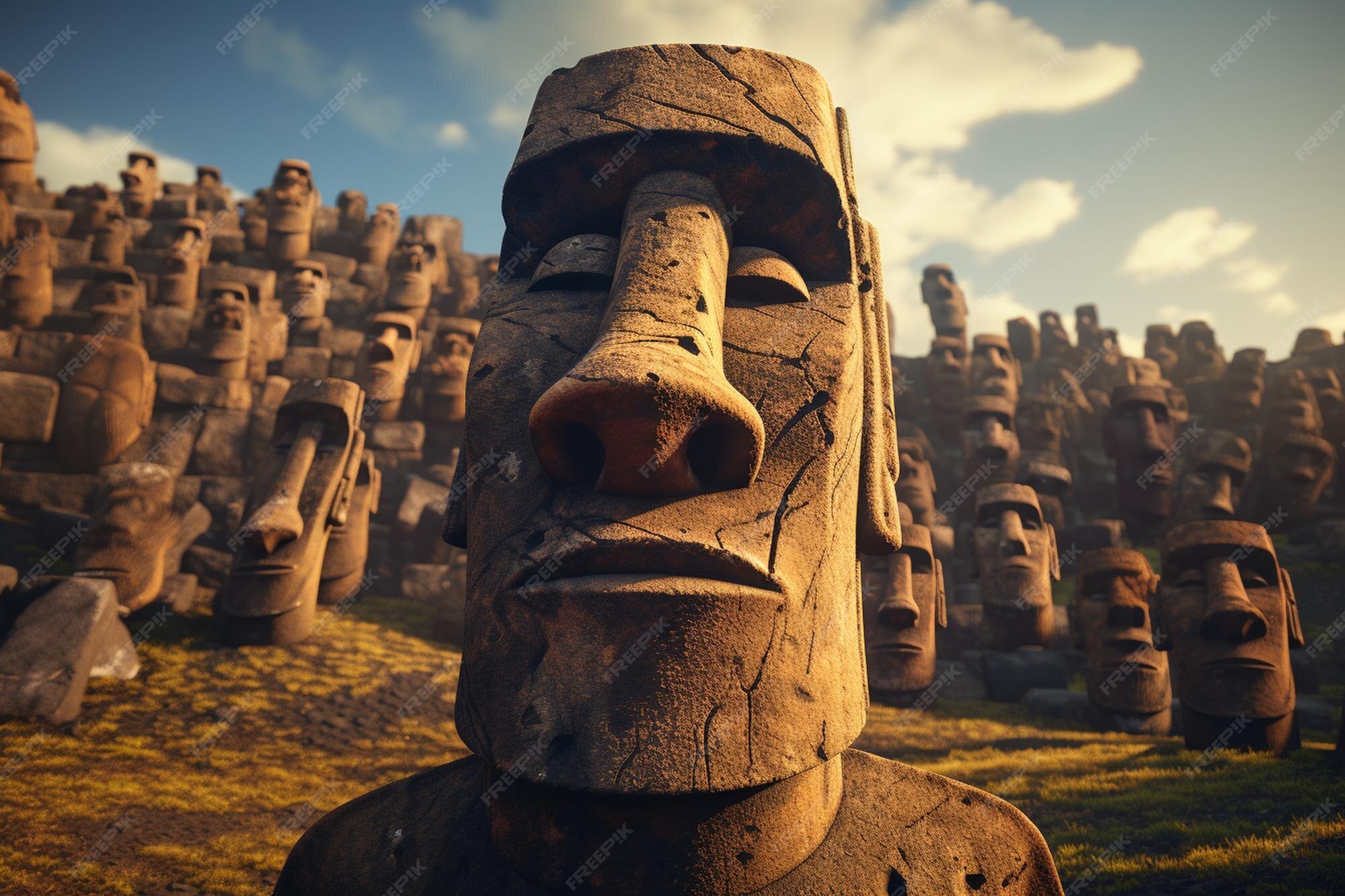 Premium Photo | The enigmatic heads of Easter Island standing sent 00673 01 