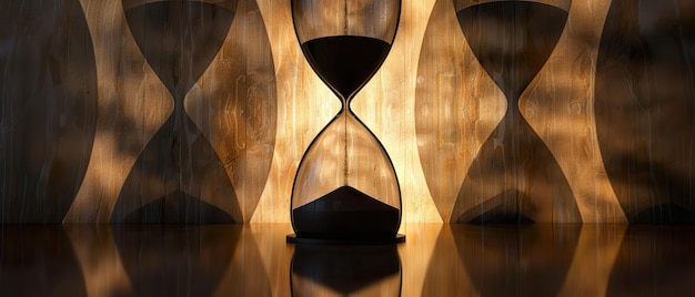 Photo enigmatic hourglass sands shifting through times grasp