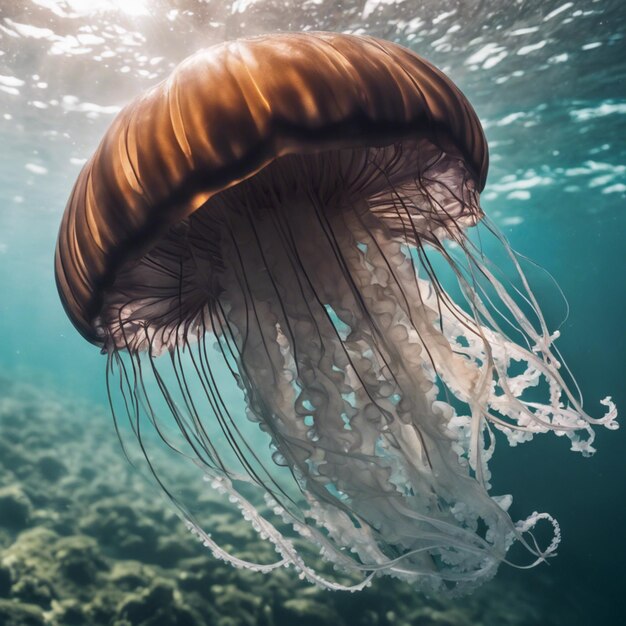 Photo enigmatic jellyfish ethereal beauties of the deep