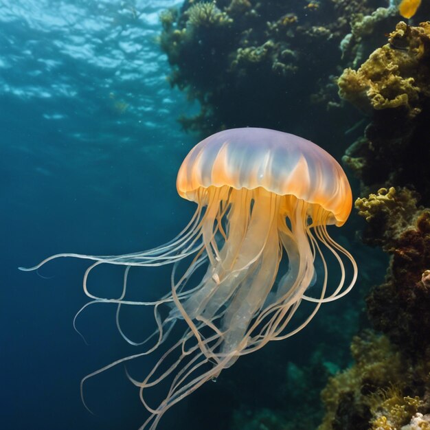 Photo enigmatic jellyfish ethereal beauties of the deep