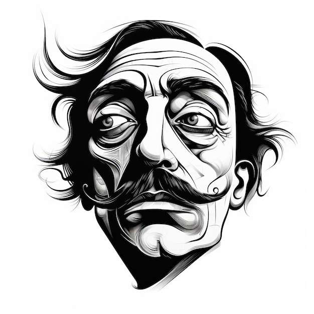 The Enigmatic Lines A Captivating HandDrawn Portrait of Salvador Dali