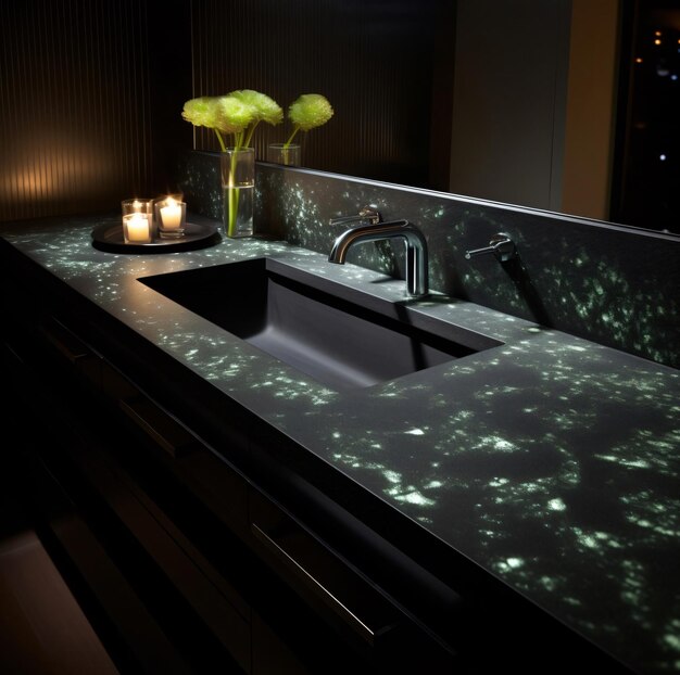 Enigmatic Opulence The Allure of a Dark Bathroom Sink for a Sophisticated Retreat