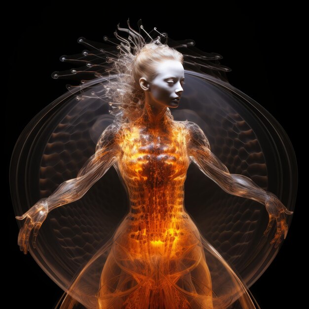 Photo the enigmatic realm unveiling the glass astral projecting oracle queen and the veins in time