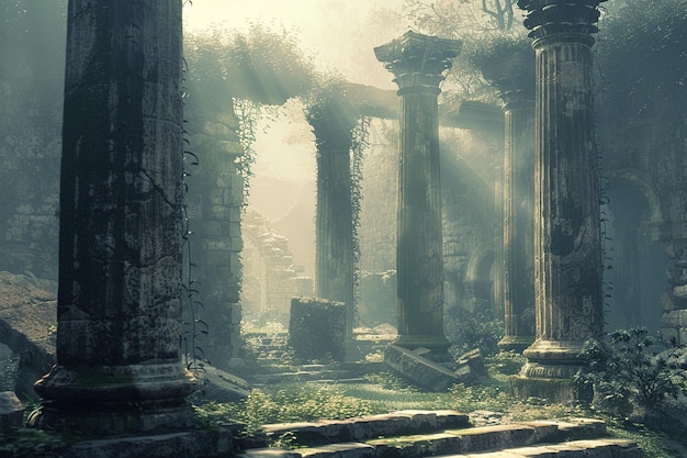 Foto enigmatic ruins of an ancient civilization