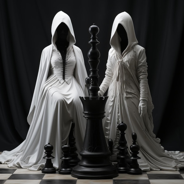 Photo enigmatic surreal chess captivating and darkthemed photography