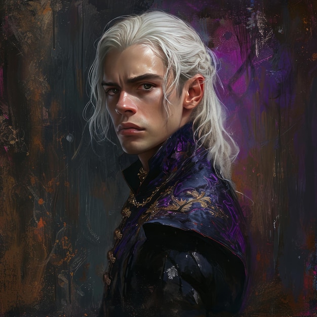 Photo the enigmatic viserys targaryen a captivating dndstyle portrait by stjepan sejic