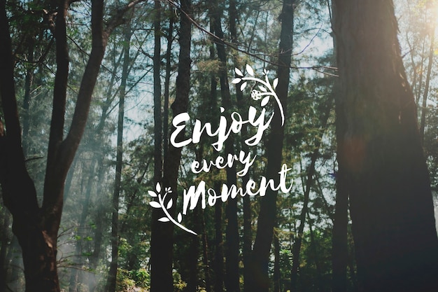 Photo enjoy moment things positive words phrase graphic