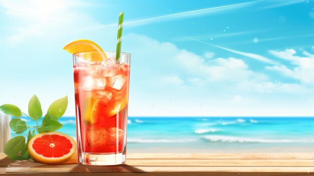 Photo enjoy a refreshing drink