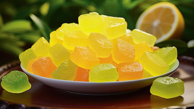 Photo enjoy the tangy burst of sour lemonade gummies