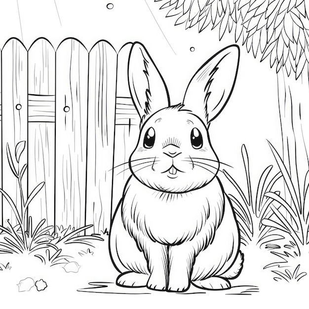 Photo enjoyable bunny coloring pages for kids
