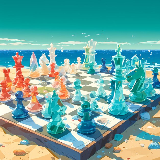 Enjoyable Chess Game Illustration