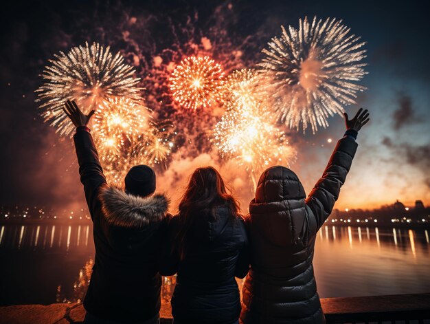 Foto godersi i fuochi d'artificio di notte 12