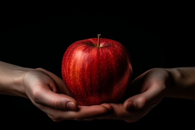 Enjoying a Healthy Organic Apple as a Snack