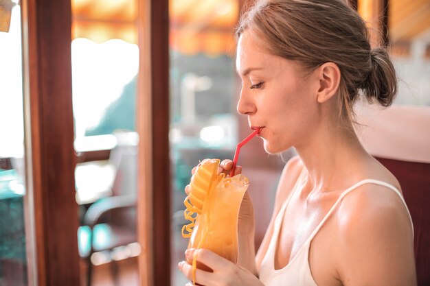 Enjoying a summer cocktail