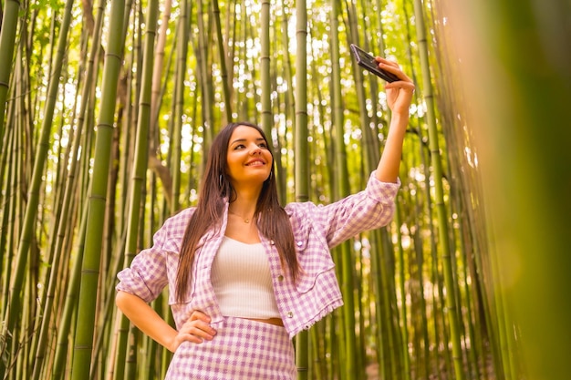 Enjoying summer holidays in a tropical climate lifestyle of a girl walking and smiling