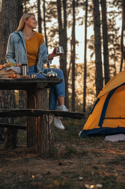 Enjoying the weekend in the forest