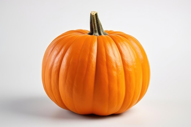 Enkele oranje pompoen op witte achtergrond Perfecte pompoen voor Halloween