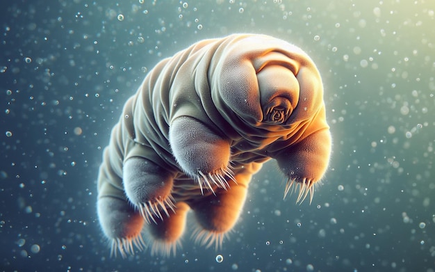 Photo enlarged image of water bear common name tardigrada or tardigrade is a phylum