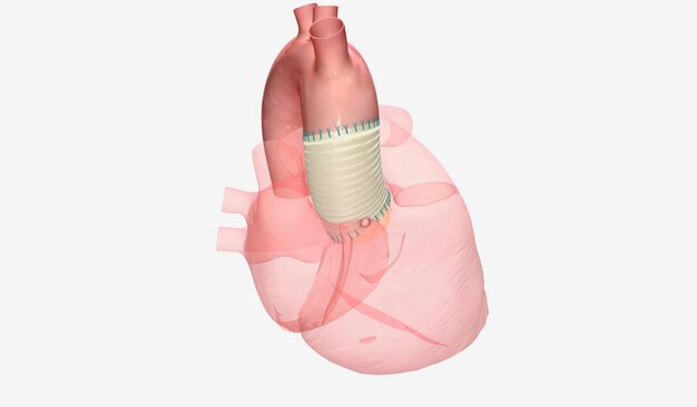 Photo the enlarged portion of the aorta is replaced with a synthetic g