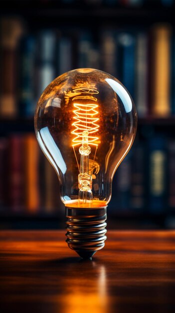 啓発された洞察 本の上の電球は、Vertica を読んで育まれた創造的なアイデアを示しています