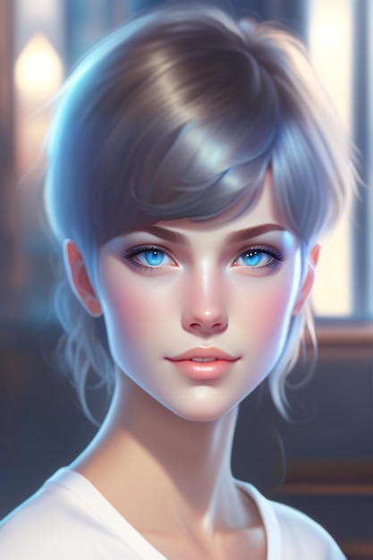 Enlish girl with blue eyes