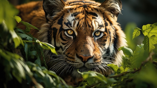 Enorme tijger in groene natuurhabitat