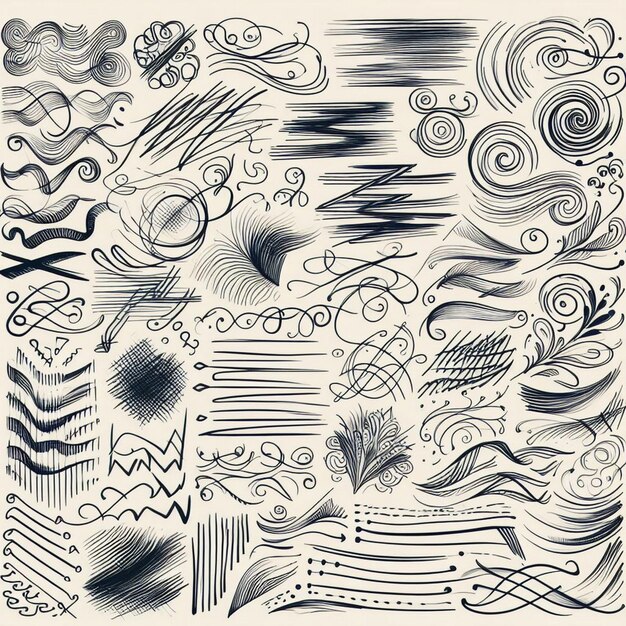 Photo ensemble of handdrawn scribble