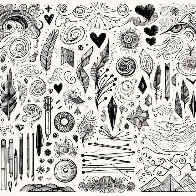 Photo ensemble of handdrawn scribble