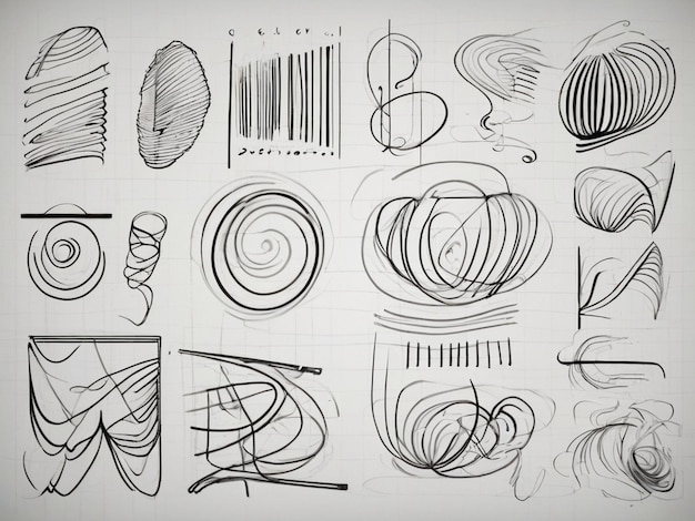 Photo ensemble of handdrawn scribble