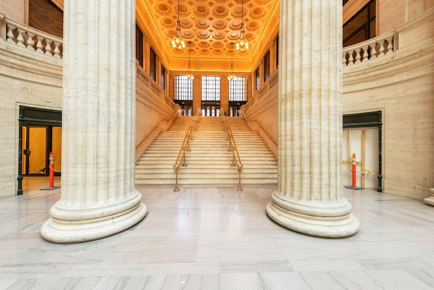 Entance of train station from Chicago City