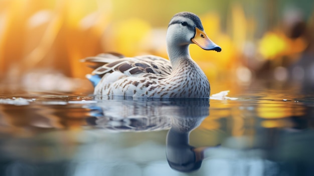 Ente op onscherpe achtergrond