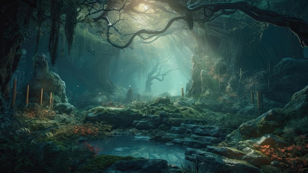 Enter an enchanted forest and discover a world filled with magic and mystery Generated by AI