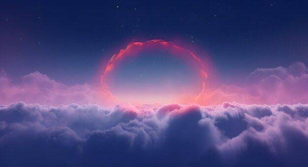 Photo enter an ethereal whirlpoola neoninfused cloud ring in the depths of space