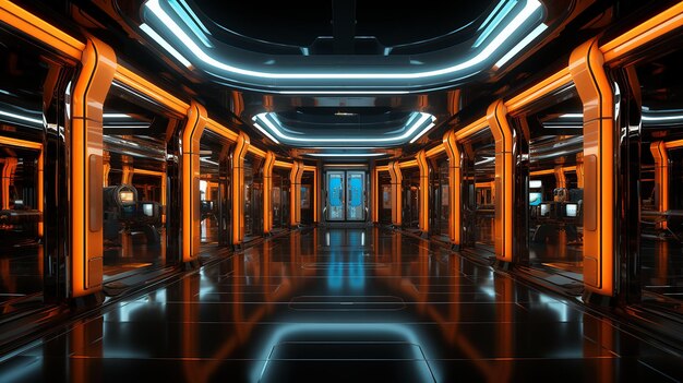 Enter a Futuristic Cyberpunk Chamber Adorned in Neon