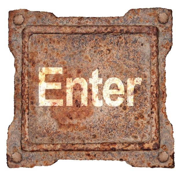 Enter icon old metal