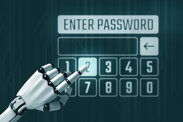 enter password concept with robot