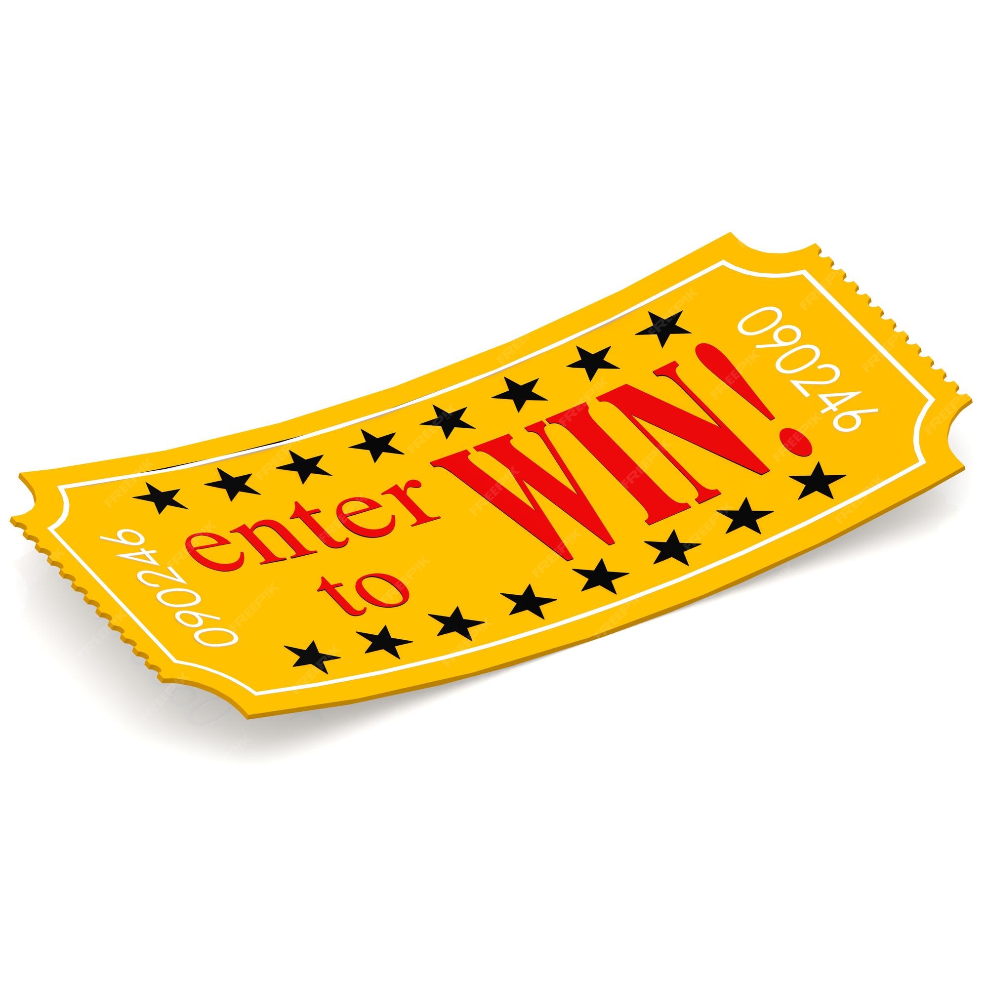 Premium Photo | Enter to win ticket on white background