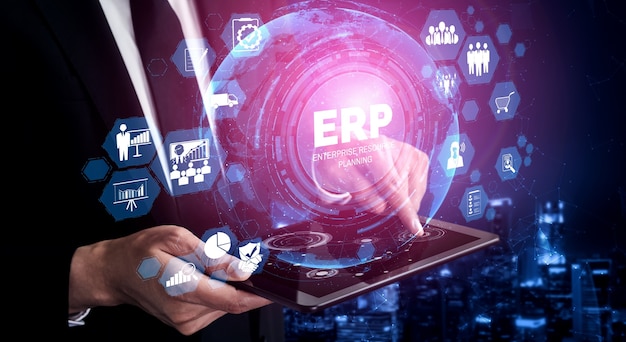 enterprise resource management erp software system for business resources plan