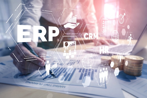 Enterprise Resource Management ERP-softwaresysteem voor bedrijfsmiddelenplan