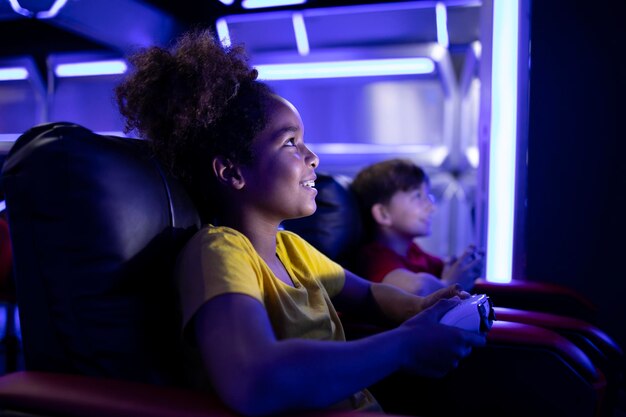 Entertaining industry and children playing video games