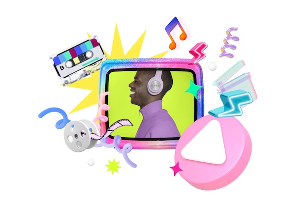 Entertainment png collage remix transparent background
