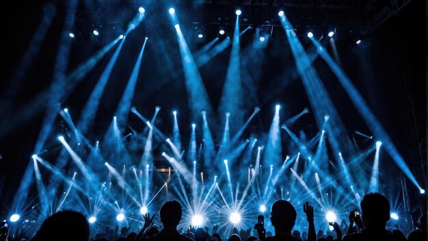 Увлекательная концертная сцена с яркими огнями