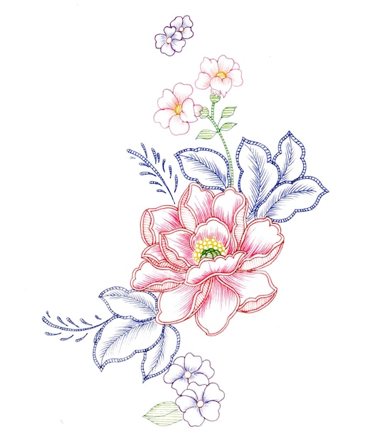 enthusiasm is bold and unrestrained of flowers, the leaves and flowers art design.