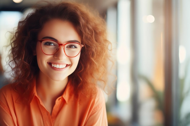 Enthusiastic Female Professional Embraces Teamwork